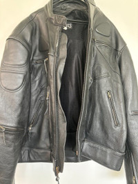 Men's Biker Jacket - Size 60 - Armored leather