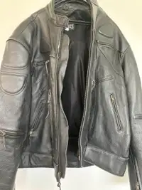 Men's Biker Jacket - Size 60 - Armored leather