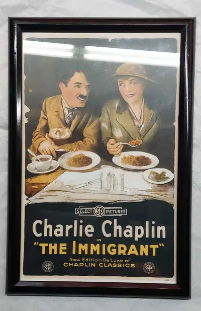 Charlie Chaplin - The Immigrants - Edna Framed Art Print, View more