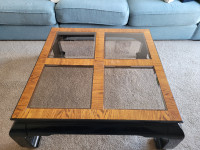 Wood and Glass Coffee table and Sofa Console Set