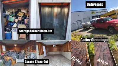 Young guy offering junk/snow removal, moving, gutters, etc., View more