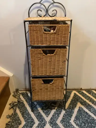 Wicker 3 Drawer Chest with decorative Metal Frame, View more