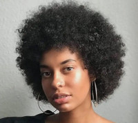 Perruque Afro Péruvienne Naturelle Remy Crépue et Bouclée, Cheve