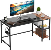 55" Office Computer Desk with Storage Shelves