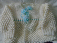 White Popcorn Stitch Sweater newborn - 3 months $25.