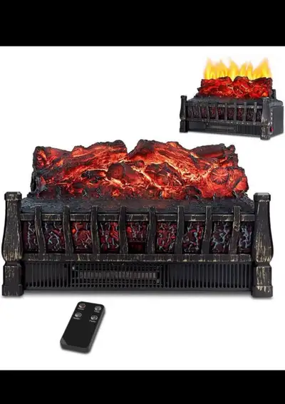 LIFEPLUS Electric Fireplace Log Set Heater with Realistic Flame , View more