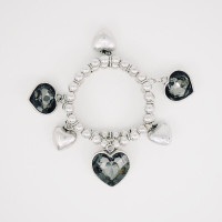 Black Heart Women's Silver Bracelet - $5