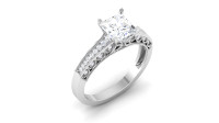 2.00 Carats Princess Lab Diamond Unique Style Engagement Ring