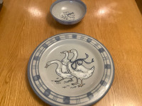 Gaggle Of Geese Plate and Bowl Set