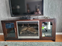 Tv console and fireplace....