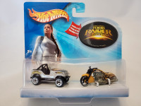 1:64 Diecast Hot Wheels Lara Croft Tomb Raider Jeep Motorcycle