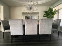 8 Custom Dining Chairs- luxurious material