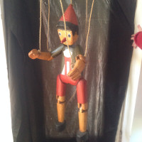HUGE! Vintage carved handpainted Pinocchio marionnette puppet