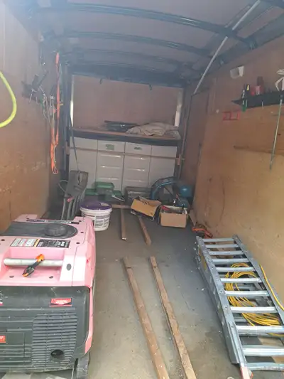 New steel runners, new tires, new bearings, solid trailer, lights work, no leaks, 6' 4" high on insi...
