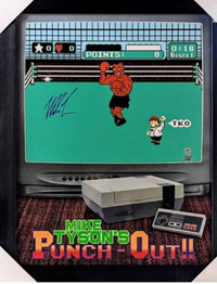 Mike Tyson Autographed Punch-Out Video Game TV Graphic 26x32 Fra