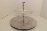 Aluminum Two Tier Dessert/Treat Stand with Roses