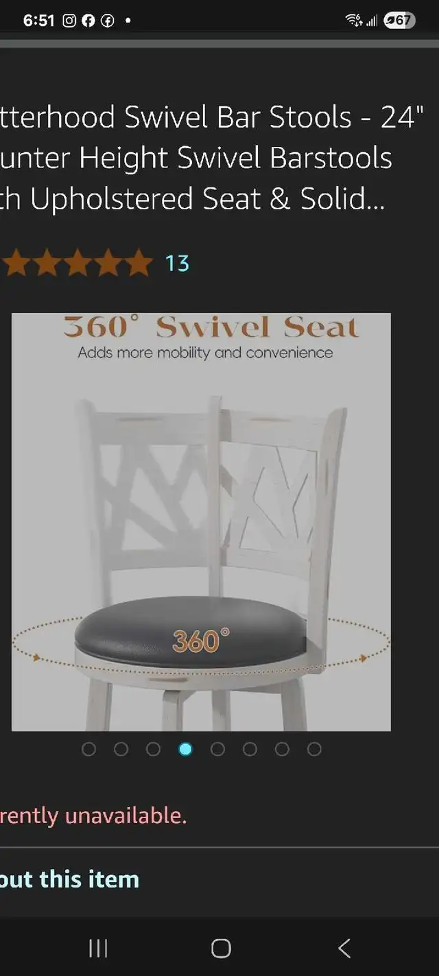 kitchen Swivel Bar Stools, 24" brand new in Chairs & Recliners in Mississauga / Peel Region - Image 7