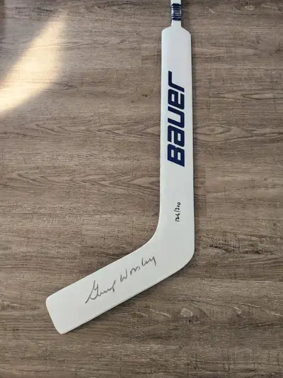 Gump Worsley autographed hockey stick, View more
