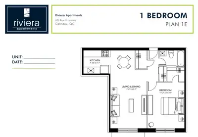 1-Bed 1-Bath Apartment – 60 Rue Cormier $1275 (all included) Sign for August 1st OR $1,399 (all incl...