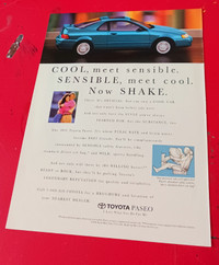 1994 TOYOTA PASEO RETRO ORIGINAL PRINT CAR AD - AFIFICHE AUTO 90