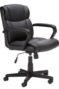 Amazon Basics Classic Puresoft PU Padded Desk Chair with Armrest