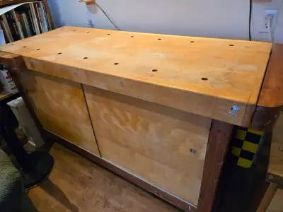 Heavy duty cabinet makers work bench., View more