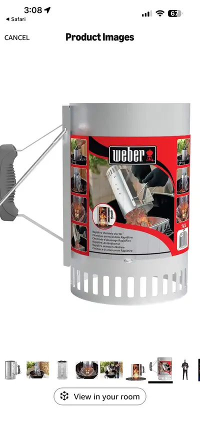 Weber Rapidfire Chimney Starter for Charcoal, View more
