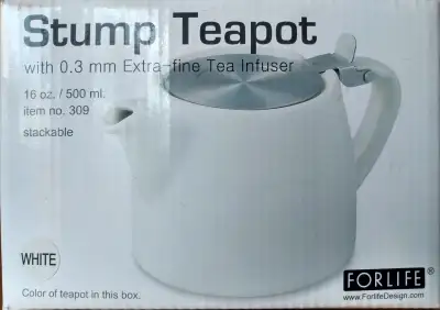 Brand New FORLIFE White Stump Teapot with Infuser (18 oz), View more