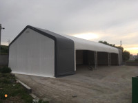 40' W x 60' L x 32' H Double Truss Shelter with 2 Side Doors