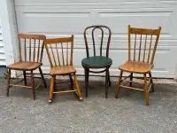“Vintage Wooden Chairs” $15 each. 