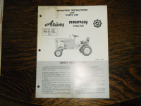 Ariens Manorway 13989 Lawn Tractor Operating and  parts Manual