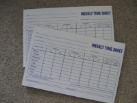 2 Weekly Time Sheet Pads + Arch File + Data Binder +- $5 lot