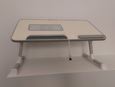 Adjustable laptop table with cooling fan, View more