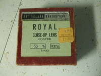 Royal Close Up Lens Coated 55mm 55m/m Japan with Original Leathe
