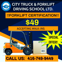 FORKLIFT CERTIFICATION ONLY IN $49!! GRAB THIS DEAL TODAY!!