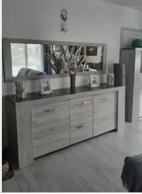 Buffet with matching mirror
