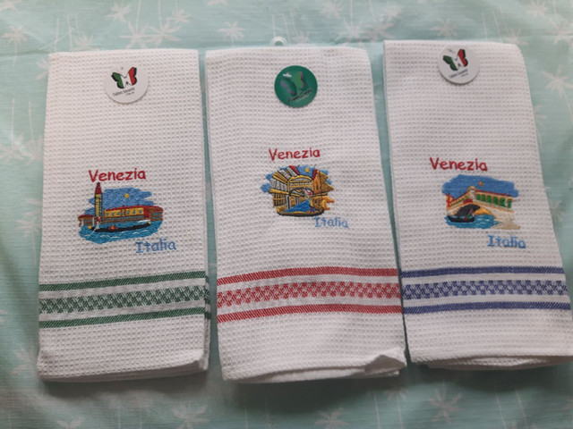 NEW with Tags * Three (3) VENEZIAL ITALIA * TEA TOWELS in Kitchen & Dining Wares in Edmonton