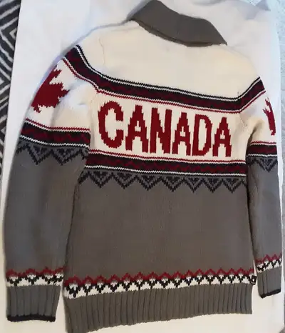 XL Canada Maple Leaf Nordic Knit Sweater Cardigan Canadiana NEW, View more