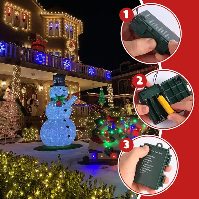 NEW IrrStpro Battery Operated Christmas Lights 2 Pack 32 Foot LE in Holiday, Event & Seasonal in City of Toronto - Image 7