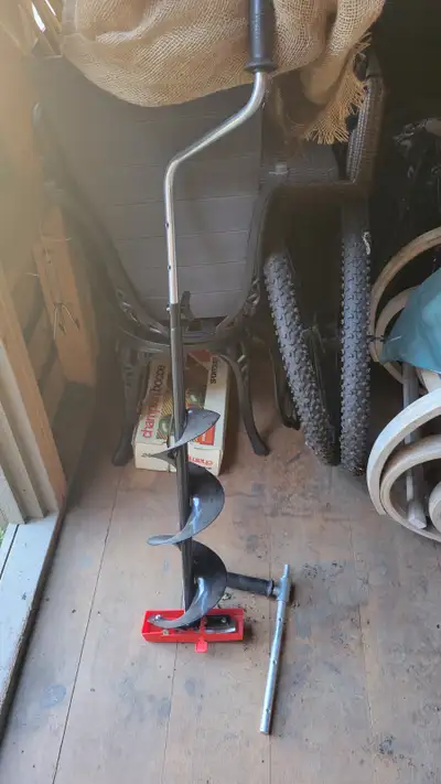 Manual Ice Auger 6" with hand drill attachment, View more