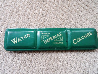 vintage WATER COLOURS PAINT palette TRAY England 1930s IMPERIAL