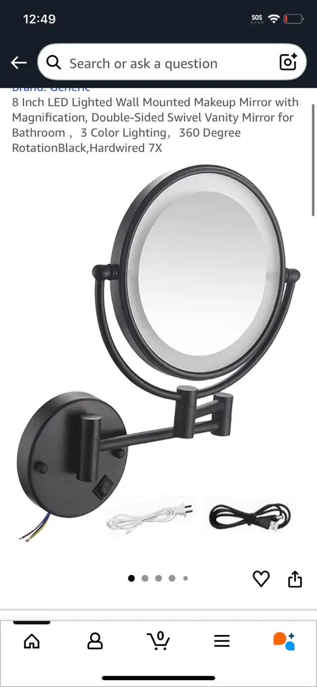 Wall Mount Makeup Mirror in Bathwares in Oakville / Halton Region - Image 4