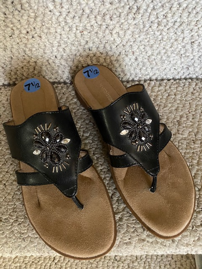 Women's Naturalizer Black Sandals  Jewelled Design Size 7.5 (New, View more