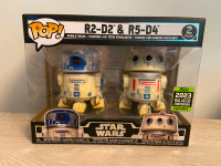 Star Wars Funko Pop R2 D2 and R5 D4 2023 Galactic Con Exclusive