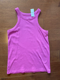 Women pink tank top never worn with tags size L 