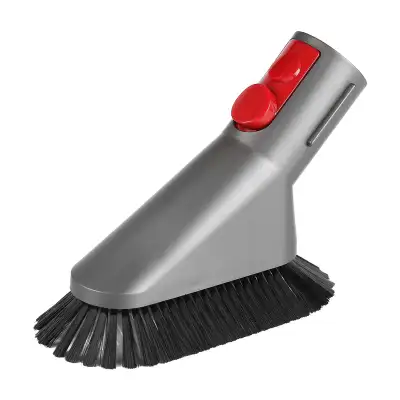 Enclosed in a skirt of soft nylon bristles for gentle, vacuum-assisted dusting of delicate objects a...