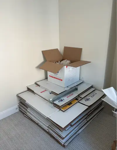 Giving away moving boxes and packing material (both paper and foam sheets). Pick up only