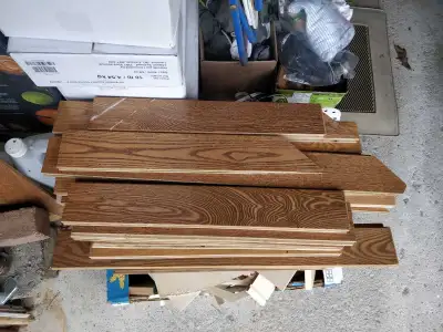 Used Solid Oak Floor Planks for Sale. All staples were removed. Create some ideas. Cut off tongue/gr...