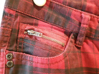 Red and black plaid pants