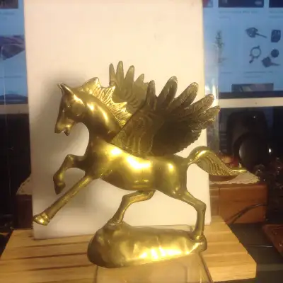 MID CENTURY MODERN BRASS PEGASUS SCULPTURE, View more